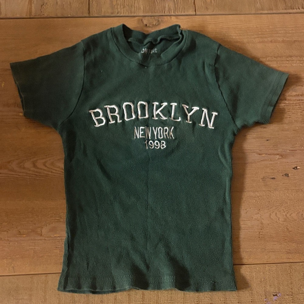 On Fire Dark Green Brooklyn Tee
